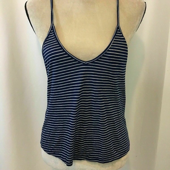 NWOT LF Blue and White Striped Strappy Tank Top - Picture 1 of 4